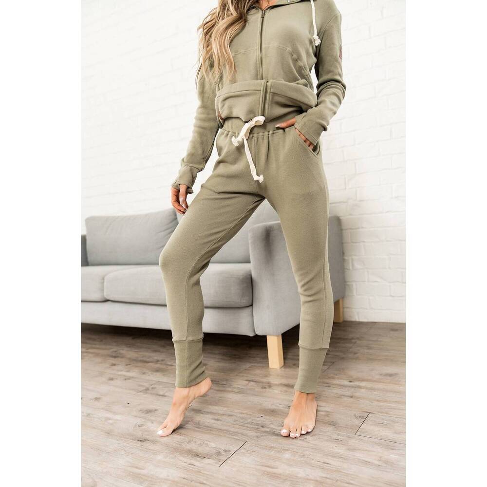 NEW AMPERSAND AVE waffle knit jogger in willow - Picture 5 of 5